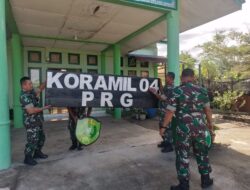 Tingkatkan Estetika, Kerapian Dan Ciri Khas Anggota Koramil 04/PRG Pasang Papan Nama Satuan