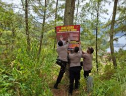Aksi Nyata Cegah Karhutla, Polsek Lut Tawar Lakukan Monitoring dan Pasang Banner Himbauan Karhutla