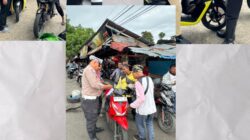 Polres Bitung Bagikan 100 Bendera Merah Putih Sambut HUT ke-80 Kemerdekaan RI