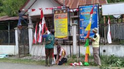 Semarakkan HUT RI ke-80, Polsek Lut Tawar Bersama Aparatur Kampung Hiasi Desa dengan Bendera dan Umbul-Umbul