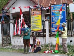 Semarakkan HUT RI ke-80, Polsek Lut Tawar Bersama Aparatur Kampung Hiasi Desa dengan Bendera dan Umbul-Umbul