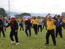 Semangat Kemerdekaan dan Persatuan, Polres Aceh Tengah Bersama Pemda dan Masyarakat Gelar Olahraga Bersama Sambut HUT RI ke-80