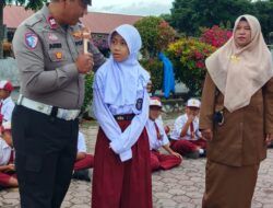 Polisi Sahabat anak Polres Bener Meriah Gelar Sosialisasi Keselamatan Berlalu Lintas di SD Negeri 1 Pante Raya