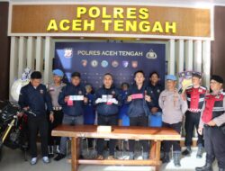 Satreskrim Polres Aceh Tengah Bekuk 3 Pelaku Curanmor, 7 Motor Hasil Curian Disita