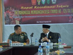 Secara Virtual, Dandim 0119/BM Bersama Forkopimda Bener Meriah Ikuti Rakornis TMMD Ke 126